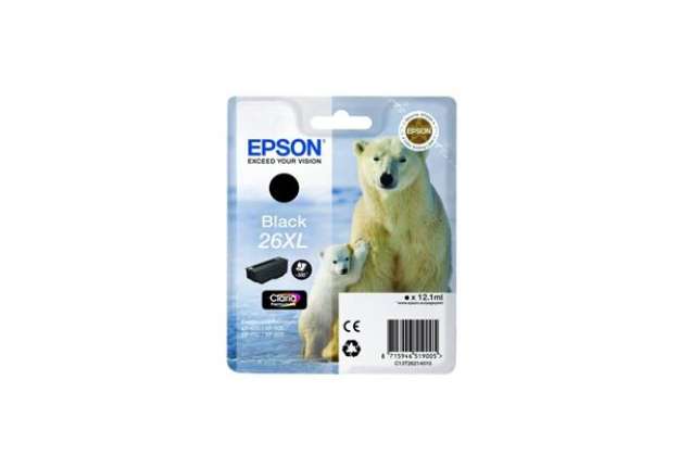 Immagine di Cartuccia inkjet alta capacità ink pigmentato Orso polare 26XL Epson nero C13T26214012