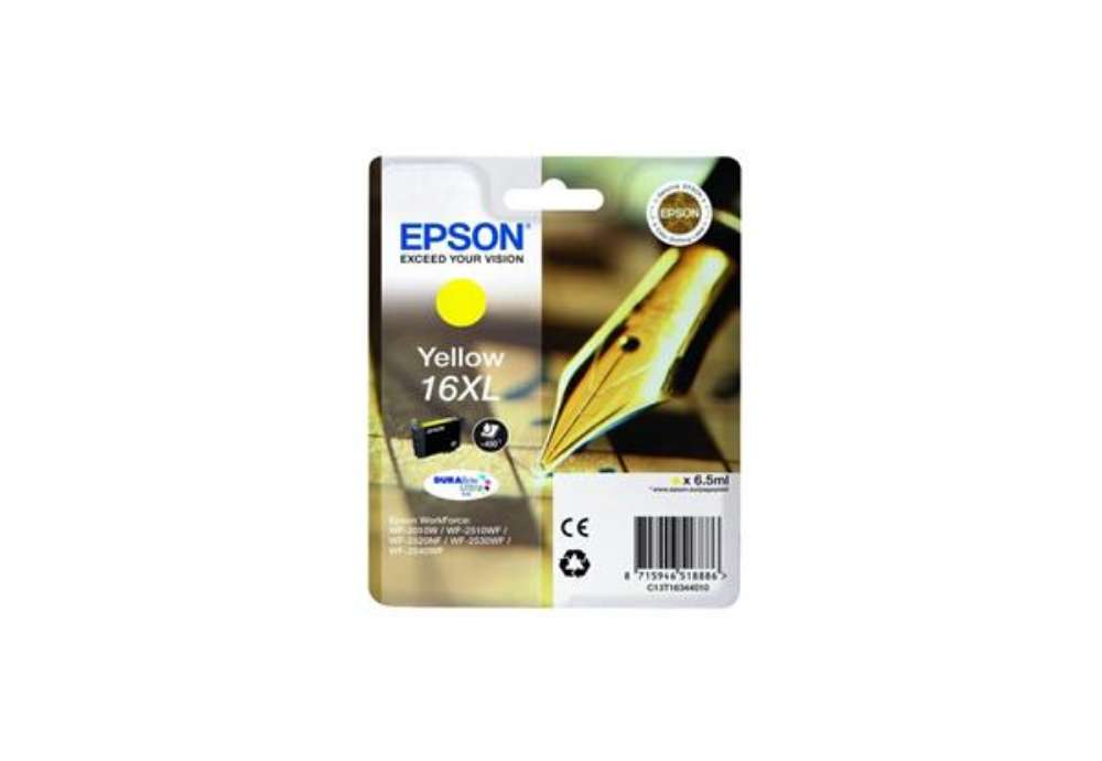 Immagine di Cartuccia inkjet alta capacità ink pigmentato Penna e Cruciverba 16XL Epson giallo - C13T16344012