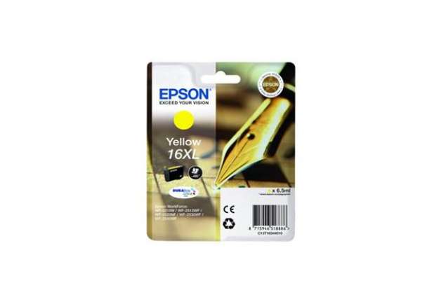 Immagine di Cartuccia inkjet alta capacità ink pigmentato Penna e Cruciverba 16XL Epson giallo - C13T16344012