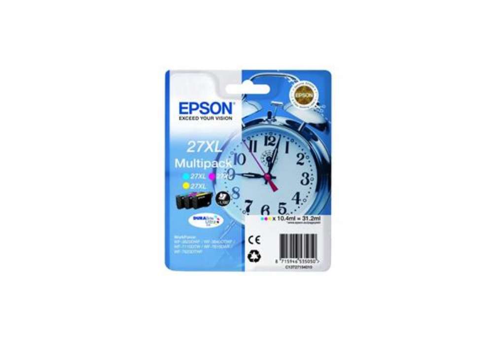 Immagine di cartucce inkjet Sveglia 27XL Epson ciano+magenta+giallo Conf. 3 - C13T27154012