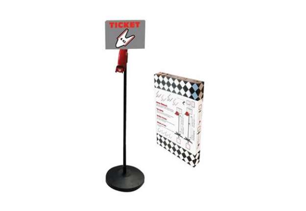 Immagine di Kit eliminacode PRINTEX base Ø 30 cm H. 120 cm nero/rosso + rotolo 2000 tickets bianchi - TR/PIA N K