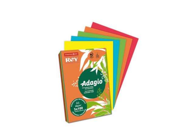 Immagine di Carta colorata A4 Sylvamo Rey Adagio 80 g/m² colori forti - Risma da 500 fogli - ADAGI080X909