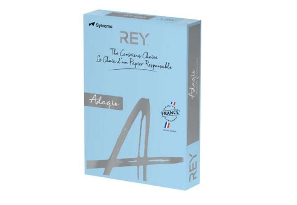 Immagine di Carta colorata A3 Sylvamo Rey Adagio 80 g/m² blu tenue 48 - Risma da 500 fogli - ADAGI080X657