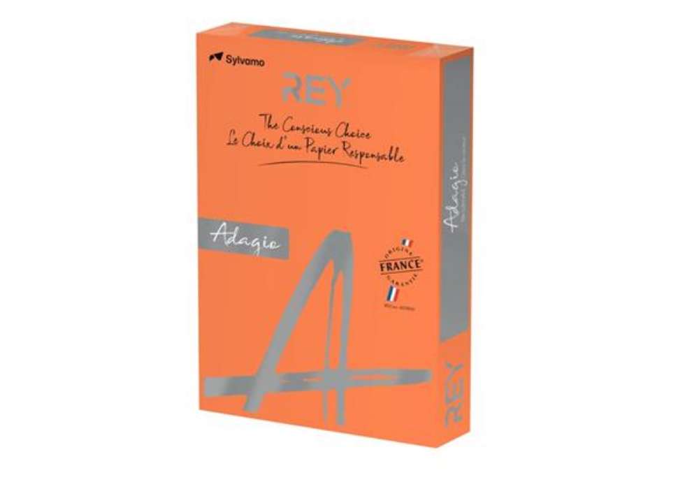 Immagine di Carta colorata A4 Sylvamo Rey Adagio 160 g/m² arancio 21 - Risma da 250 fogli - ADAGI160X467