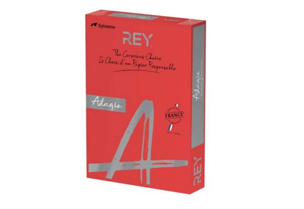 Immagine di Carta colorata A4 Sylvamo Rey Adagio 160 g/m² rosso intenso 22 - Risma da 250 fogli - ADAGI160X462