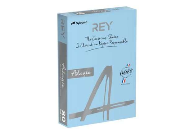 Immagine di Carta colorata A4 Sylvamo Rey Adagio 80 g/m² blu tenue 48 - Risma da 500 fogli - ADAGI080X623