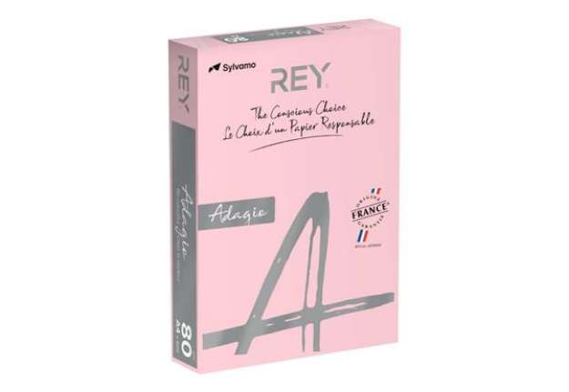 Immagine di Carta colorata A4 Sylvamo Rey Adagio 80 g/m² rosa - Risma da 500 fogli - ADAGI080X643