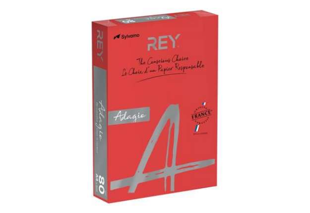 Immagine di Carta colorata A4 Sylvamo Rey Adagio 80 g/m² rosso intenso - Risma da 500 fogli - ADAGI080X645