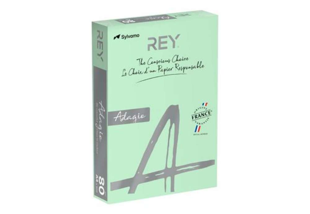 Immagine di Carta colorata A4 Sylvamo Rey Adagio 80 g/m² verde - Risma da 500 fogli - ADAGI080X651