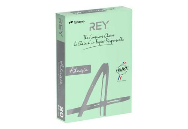 Immagine di Carta colorata A4 Sylvamo Rey Adagio 80 g/m² verde - Risma da 500 fogli - ADAGI080X651