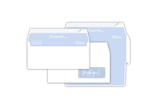 Immagine di Buste con finestra Pigna Envelopes Silver80 80 g/m² 110x230 mm bianco conf. 500 - 0097584