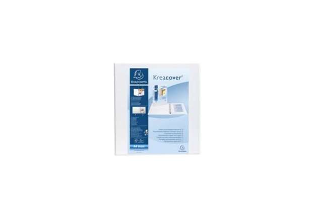 Immagine di Raccoglitore personalizzabile Exacompta A4 maxi Kreacover® bianco 4 anelli a D 60 mm - 51945E