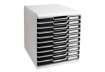 Immagine di Cassettiera Exacompta MODULO Classic 10 cassetti 28,8x35x32 cm grigio/nero 302014D