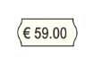 Immagine di Rotolo da 1000 etichette per prezzatrice Printex sagomate 26x12 mm bianco permanente  conf. 10 rotol