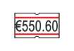 Immagine di Rotolo da 1200 etichette per prezzatrice Printex rettangolari 21x12 mm bianco/rosso permanenti conf.