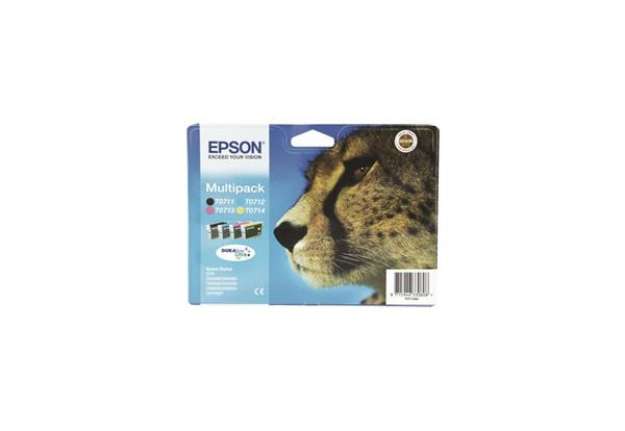 Immagine di Cartucce inkjet Ghepardo T0715 Epson nero+ciano+magenta+giallo Conf. 4 - C13T07154012