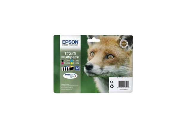 Immagine di Cartucce inkjet ink pigmentato Volpe T1285 Epson n+c+m+g Conf. 4 - C13T12854012