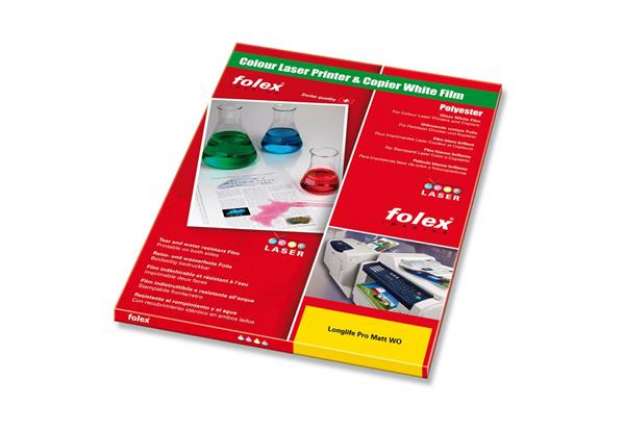 Immagine di Film antistrappo Folex Longlife Pro Matt WO poliestere bianco opaco 0,19 mm A4 Conf. 100 pezzi - 297