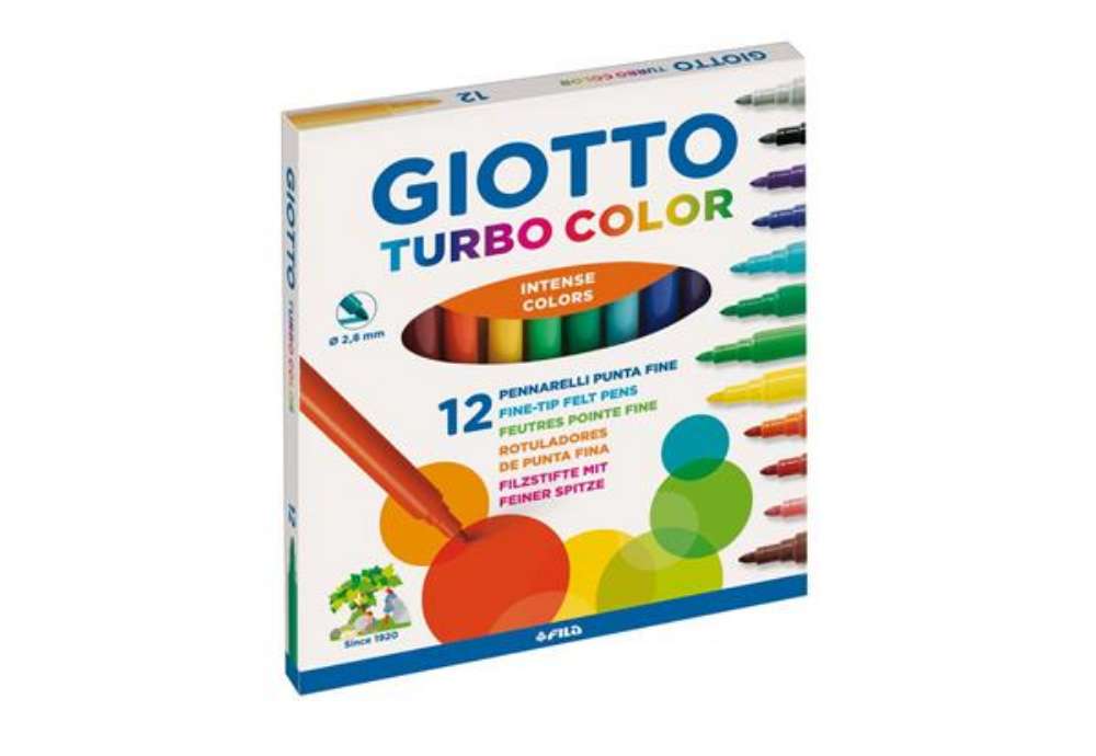 Immagine di Pennarelli GIOTTO Turbo Color punta fine 2,8 mm assortiti astuccio da 12 - F416000