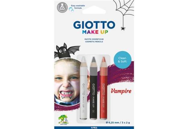 Immagine di Tris tematico di matite cosmetiche GIOTTO Bianco, Nero, Rosso - Vampire conf. 3 pezzi - 473500