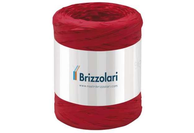 Immagine di Nastro in rafia sintetica Brizzolari 5 mm x 200 mt rosso 6802.07