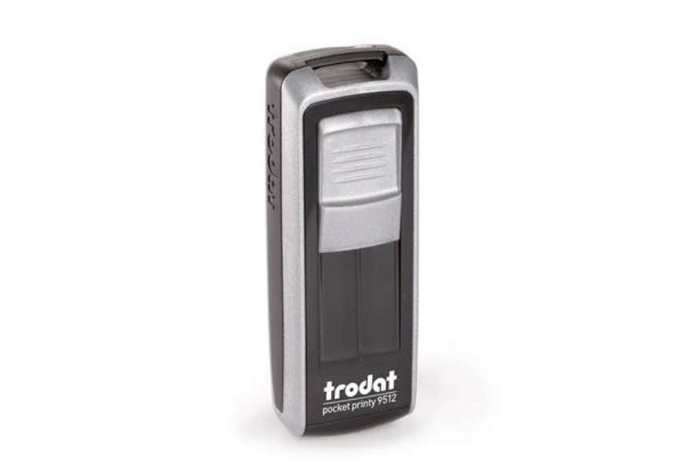Immagine di Timbri autoinchiostranti tascabili Trodat Pocket Printy 9512 47x18 mm nero/silver - 149204