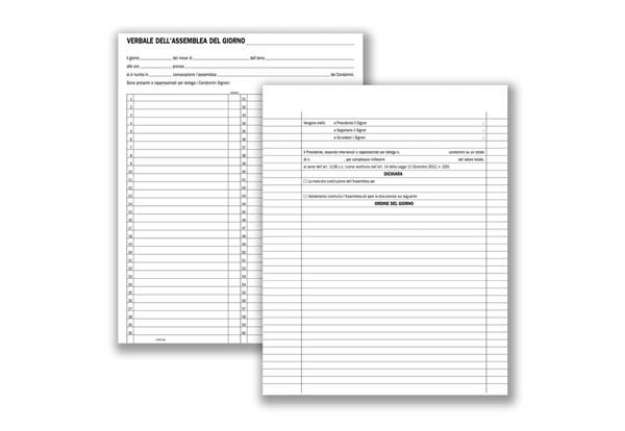 Immagine di Registro verbali assemblee condominiali data ufficio 92 pagine 31x24,5 cm DU136400000