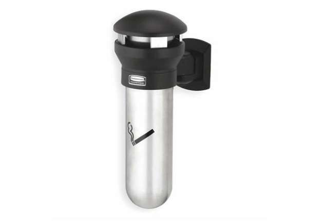 Immagine di Posacenere da muro Rubbermaid Infinity™ nero H 46 cm - Ø 29,5 cm FG9W3200SSBLA