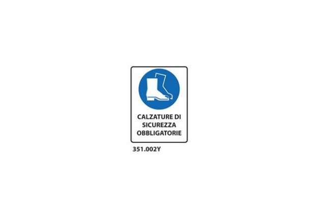 Immagine di Cartello di obbligo ''Calzature di sicurezza obbligatorie'' Dixon Industries 27x33 cm - 351.002Y