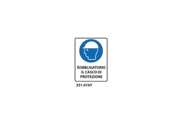 Immagine di Cartello di obbligo ''È obbligatorio il casco di protezione'' Dixon Industries 27x33 cm - 351.016Y