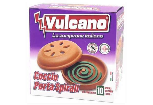 Immagine di Insetticida zampirone per esterni Vulcano conf. 10 spirali + supporto in coccio - 18206