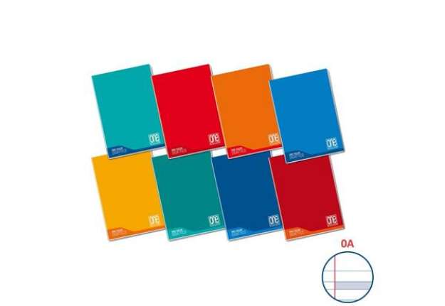 Immagine di Quaderno Maxi One Color 100 Gr Didattico A4 - rigatura A con margini - colori assortiti - 18+1 ff -