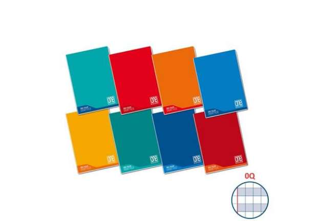 Immagine di Quaderno Maxi One Color 100 Gr Didattico A4 a quadretti Q con margini - colori assortiti - 18+1 fogl