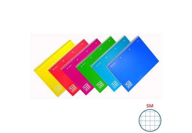 Immagine di Quaderno spiralato Maxi One Color PPL Forato 80 Gr A4 80+1 ff quadretti 5 m - colori assortiti - 293