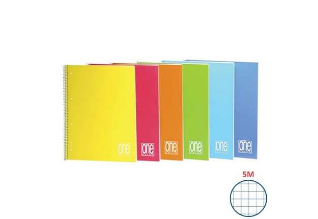 Immagine di Quaderno spiralato Maxi One Color PPL Forato 80 Gr A5 80+1 ff quadretti 5 m - colori assortiti - 293