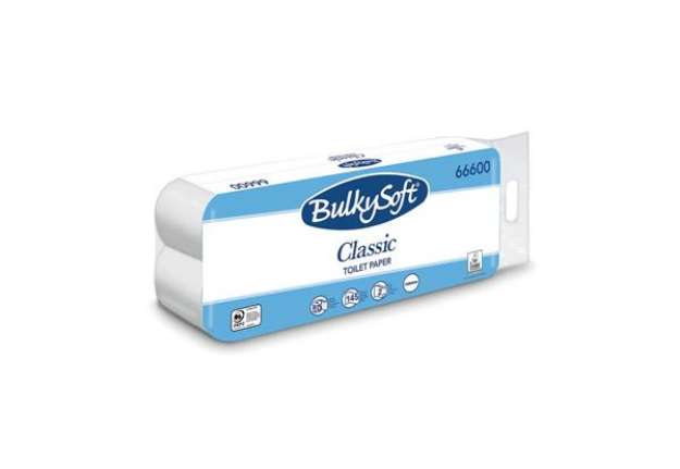 Immagine di Carta igienica in cellulosa Bulkysoft Classic 145 strappi 2 veli -  bianco Conf. 10 rotoli - 66600.E