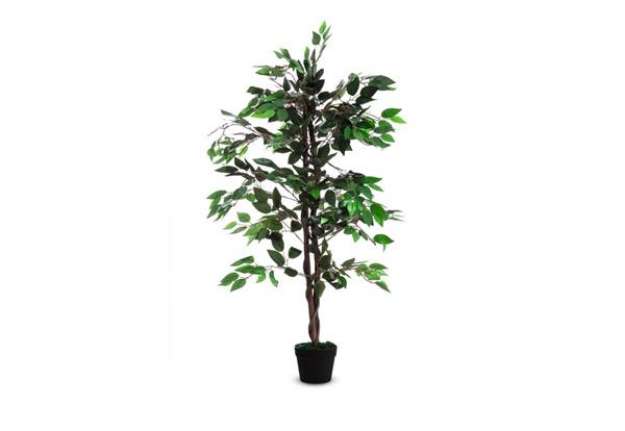 Immagine di Pianta artificiale albero di fico Paperflow poliestere verde tronco in legno - h. 120 cm - K700136