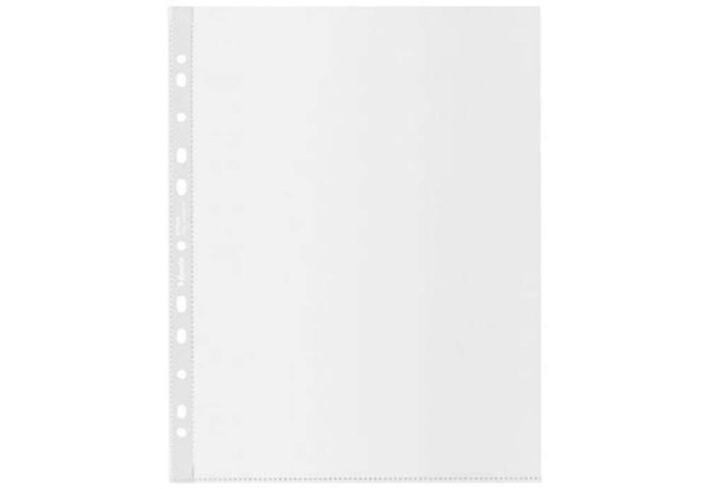 Immagine di Buste a perforazione universale Esselte De Luxe f.to 22x30 cm 100% riciclate trasparenti - conf. 50