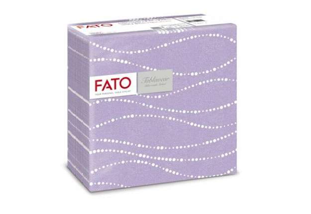 Immagine di Tovaglioli piegati 1 velo Fato Tablewear 40x40 cm pura cellulosa decoro Perle lilla conf. 50 pezzi -