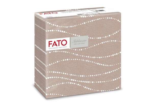 Immagine di Tovaglioli piegati 1 velo Fato Tablewear 40x40 cm pura cellulosa decoro Perle nocciola - conf. 50 pe