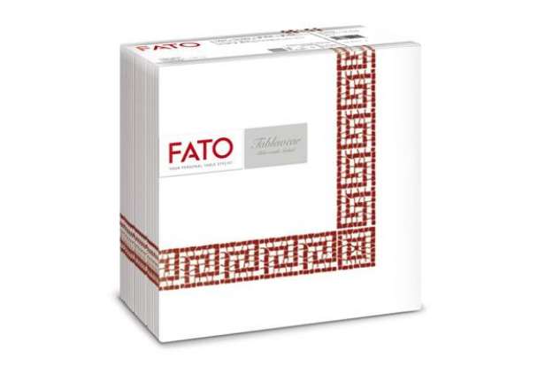 Immagine di Tovaglioli piegati 1 velo Fato Tablewear 40x40 cm pura cellulosa decoro Mykonos rosso - 88445800