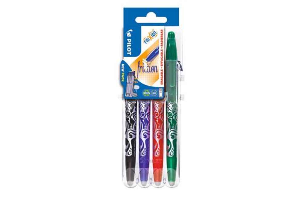 Immagine di Penne a sfera cancellabili Pilot Frixion Ball 0,7 mm nero blu rosso verde Set2go 4 pezzi  - 006821