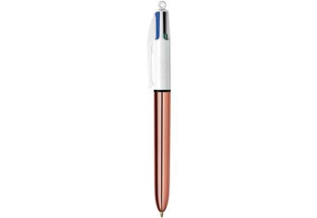Immagine di Penna a sfera a scatto BIC 4 Colours Shine fusto Rose Gold - assortiti 4 colori - 504894