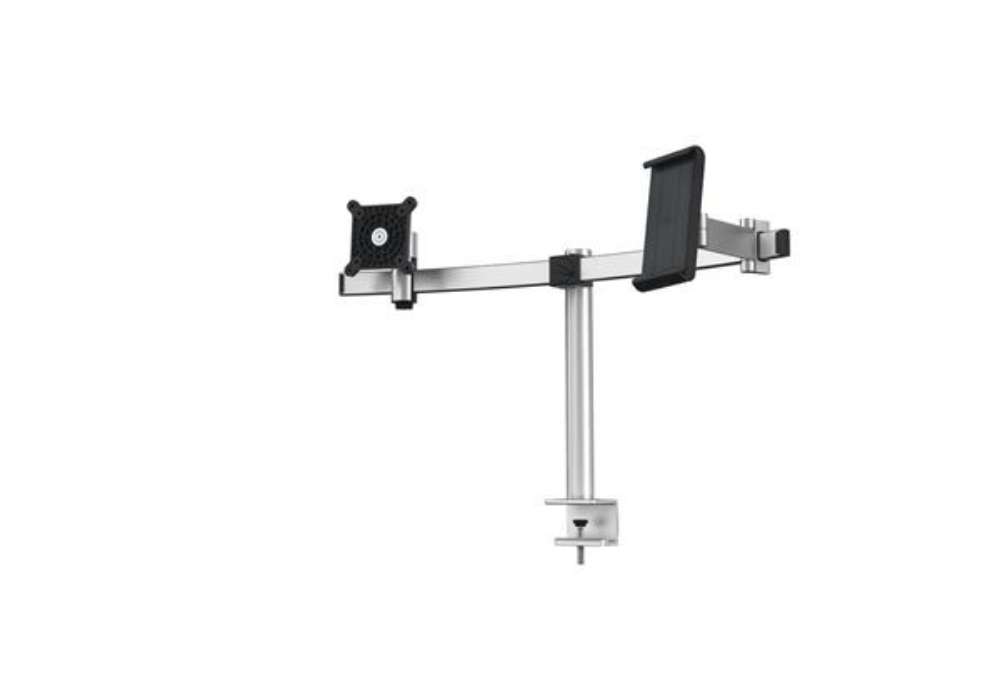 Immagine di Braccio porta monitor per 1 schermo max 27'' e 1 tablet max 13'' DURABLE argento metallizzato 780x44