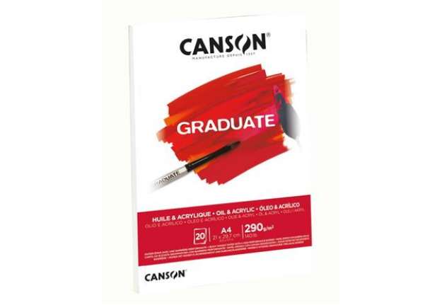 Immagine di Blocco da disegno Canson per olio e acrilico bianco 290 g/m² A4 - 10 fogli C400110380
