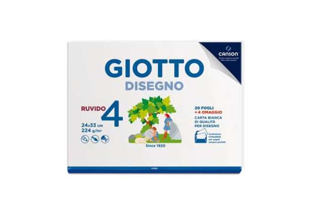 Immagine di Album da disegno Giotto Disegno 4 224 g - 24x33 cm ruvido 24 fogli 583400
