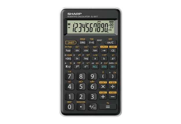 Immagine di Calcolatrice scientifica Sharp EL-501T con 146 funzioni e ampio display 10+2 cifre bianca - EL501TBW