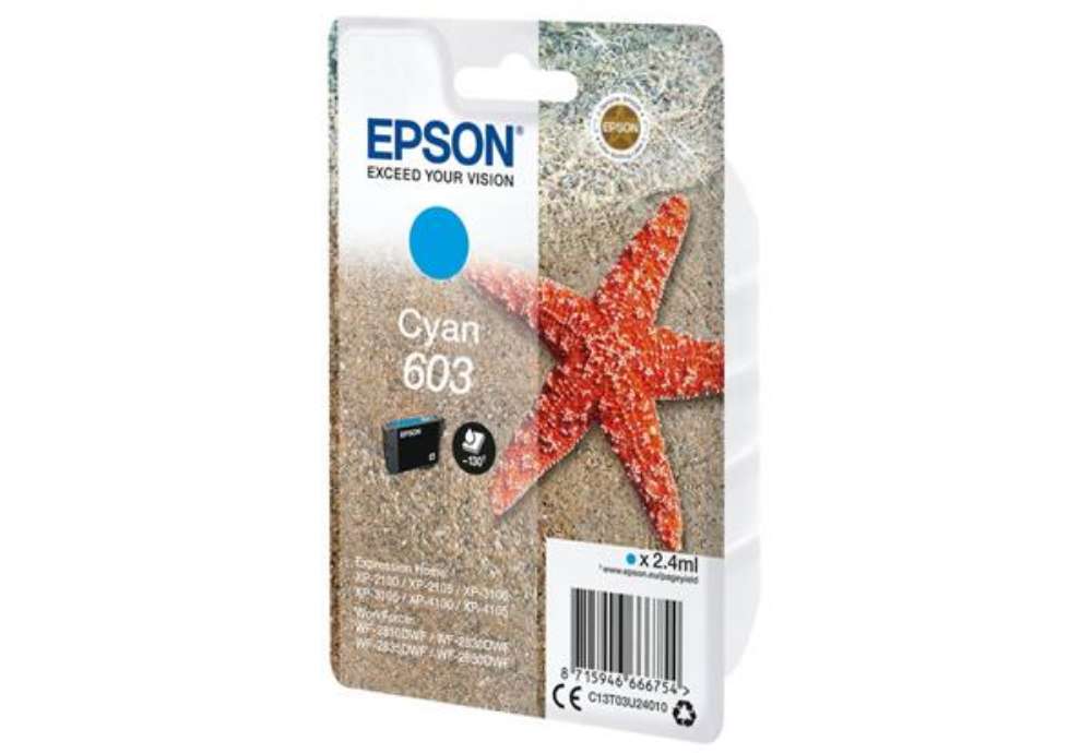 Immagine di Cartuccia Inkjet Epson 603 ciano  C13T03U24020