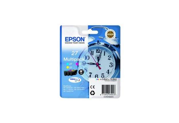 Immagine di Cartuccia Epson 27 standard Ink Multipack-DURABrite Blister ciano, magenta, giallo - C13T27054012