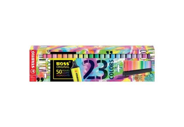 Immagine di Desk set evidenziatori Stabilo Boss® Original 2-5 mm colori assortiti - Conf. 23 pezzi - 7023-01-5